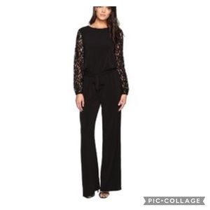 Black micheal kors laced sleeve jump suit